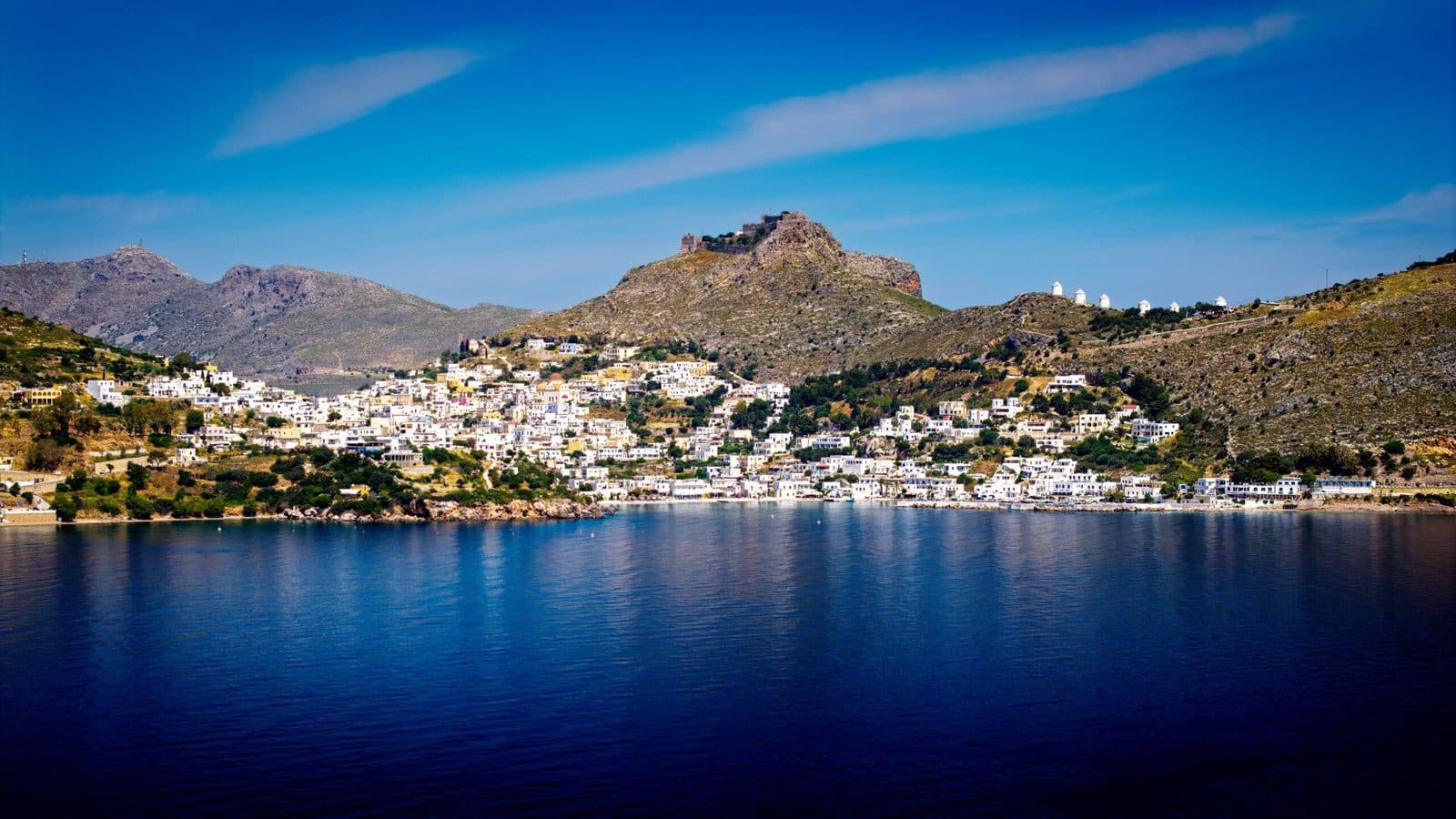 Pandeli beach by drone Leros Island