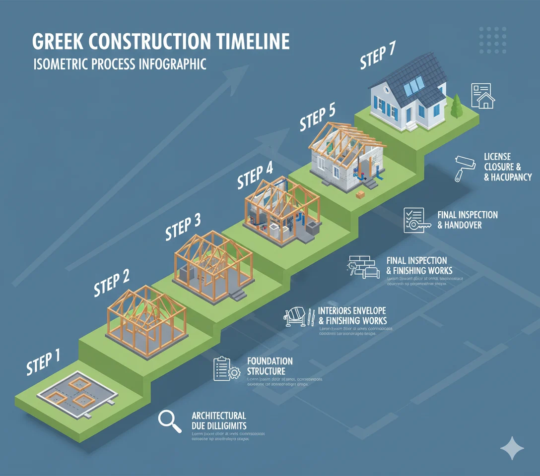 Les étapes de la construction en Grèce